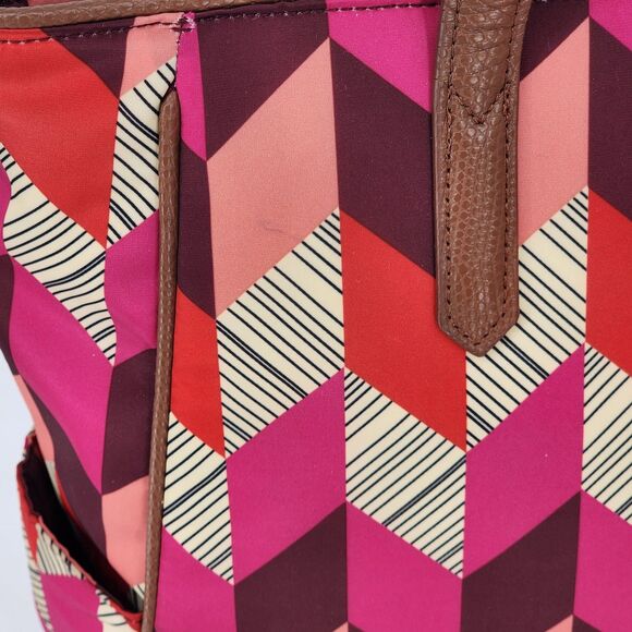 Vera Bradley 2016 Bohemian Chevron Preppy Poly Zip Top Tote Bag - Picture 9 of 12